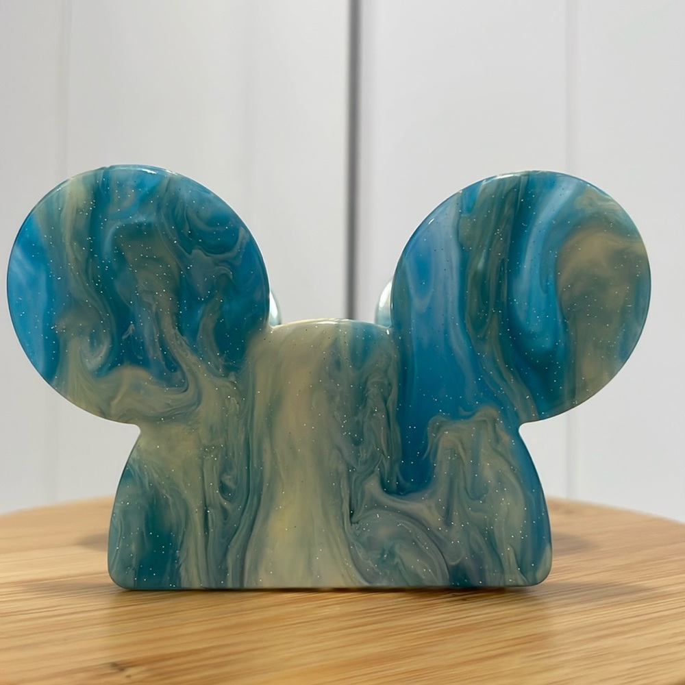 Mickey Blue Glitter Marble Hair Claw Clip New With Tag